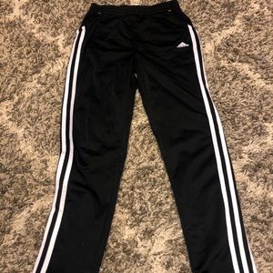 Kids black adidas joggers